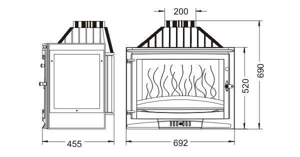 Топка Invicta Selenic 700 (два стекла) (P676901; P676902)